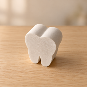 Cajita guarda-dientes minimalista para clínicas